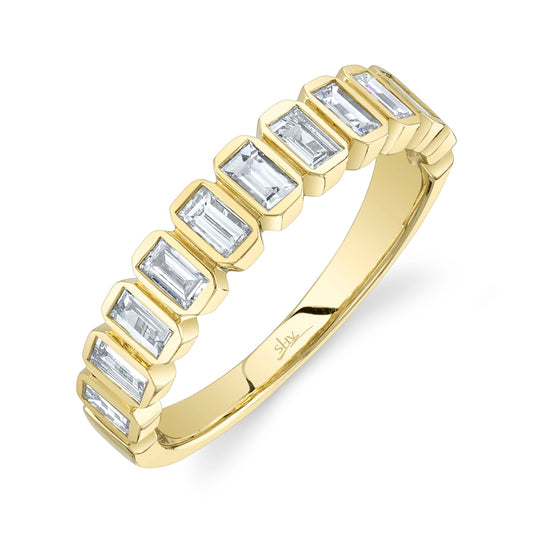 0.78CT 14K Y/G DIAMOND BAGUETTE BEZEL BAND SZ 6