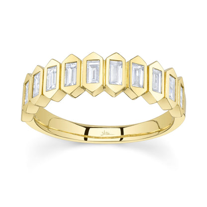 0.75CT 14K Y/G DIAMOND BAGUETTE BEZEL BAND