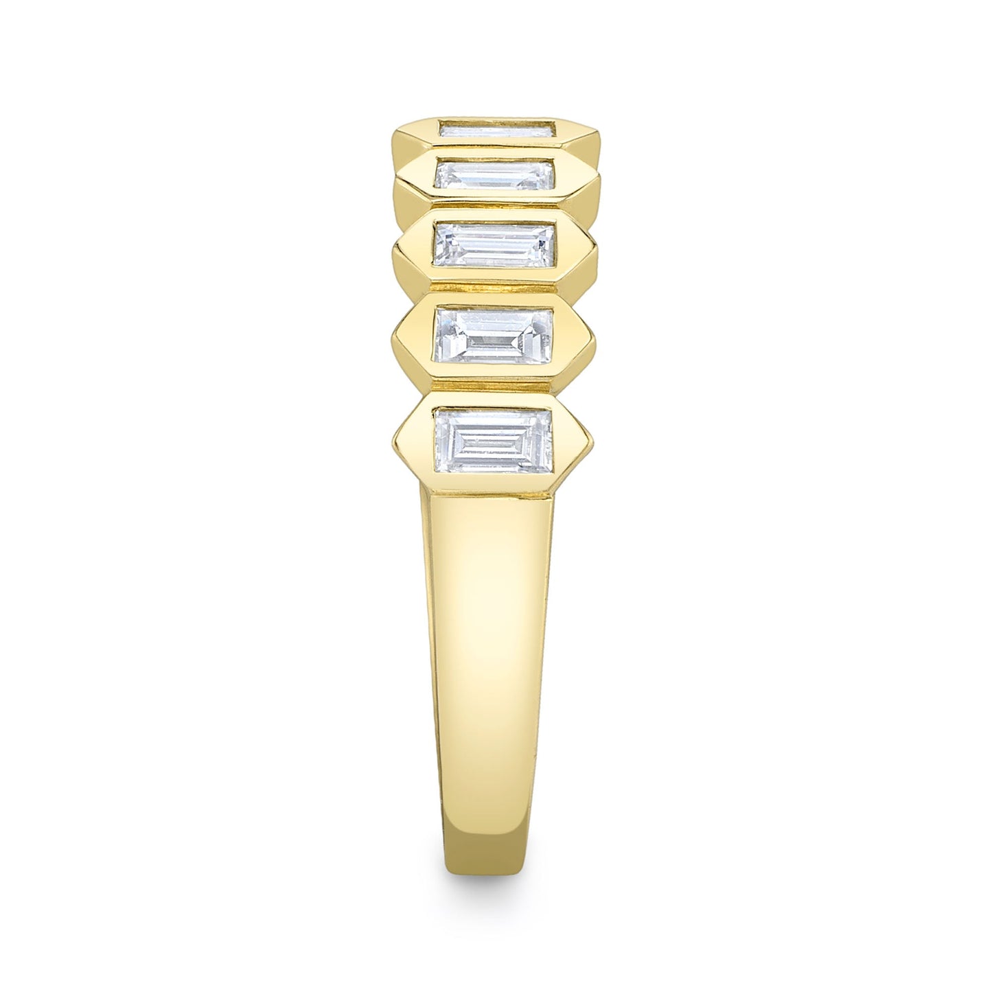 0.75CT 14K Y/G DIAMOND BAGUETTE BEZEL BAND