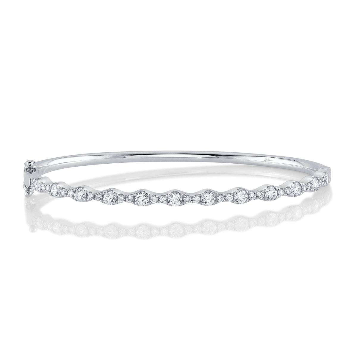 1.30CT 14K W/G DIAMOND BANGLE
