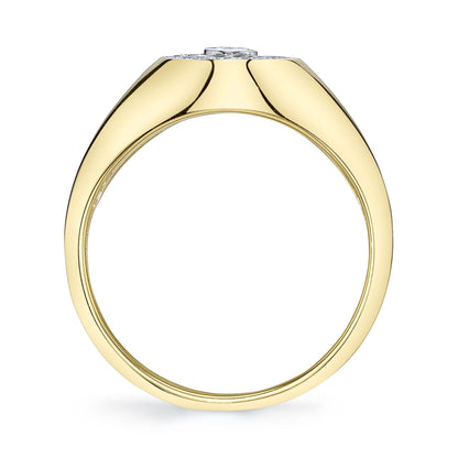 0.17CT 14K Y/G DIAMOND OVAL BEZEL SIGNET RING