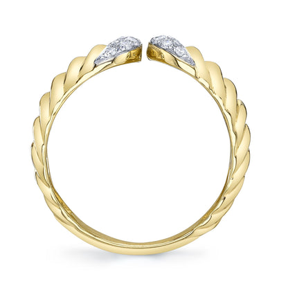 0.26CT 14K Y/G DIAMOND RIBBED RING