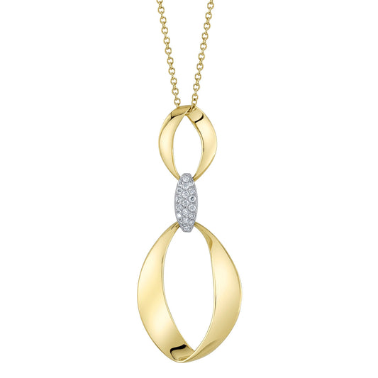 0.10CT 14K2T Y/W DIAMOND MOBIUS NECKLACE