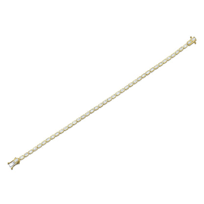 2.20CT 14K Y/G DIAMOND BAGUETTE BEZEL TENNIS BRACELET
