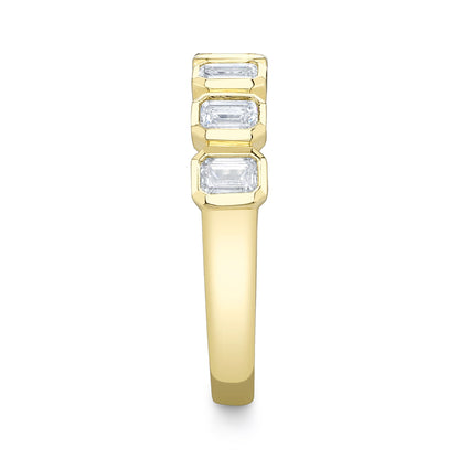 1.05CT 14K Y/G DIAMOND EMERALD BEZEL BAND