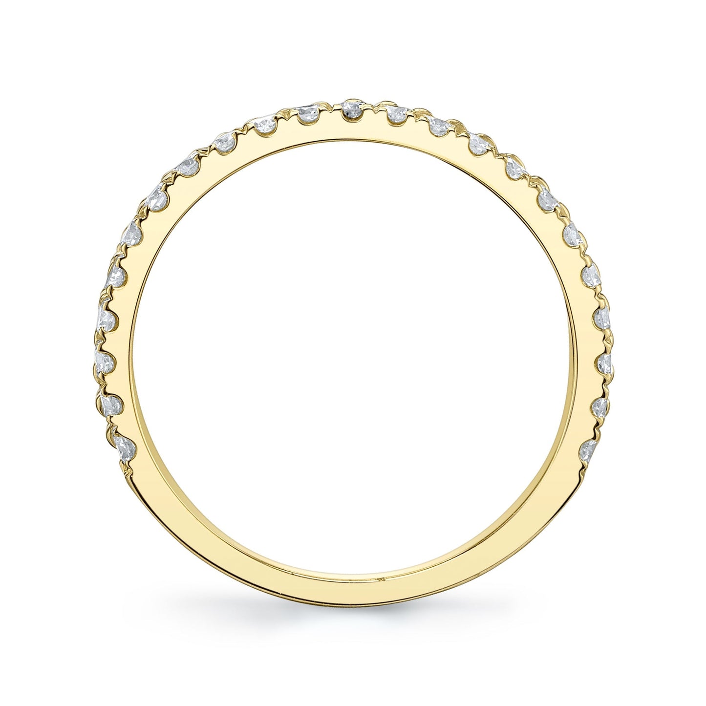 0.42CT 14K Y/G DIAMOND RIBBED BAND