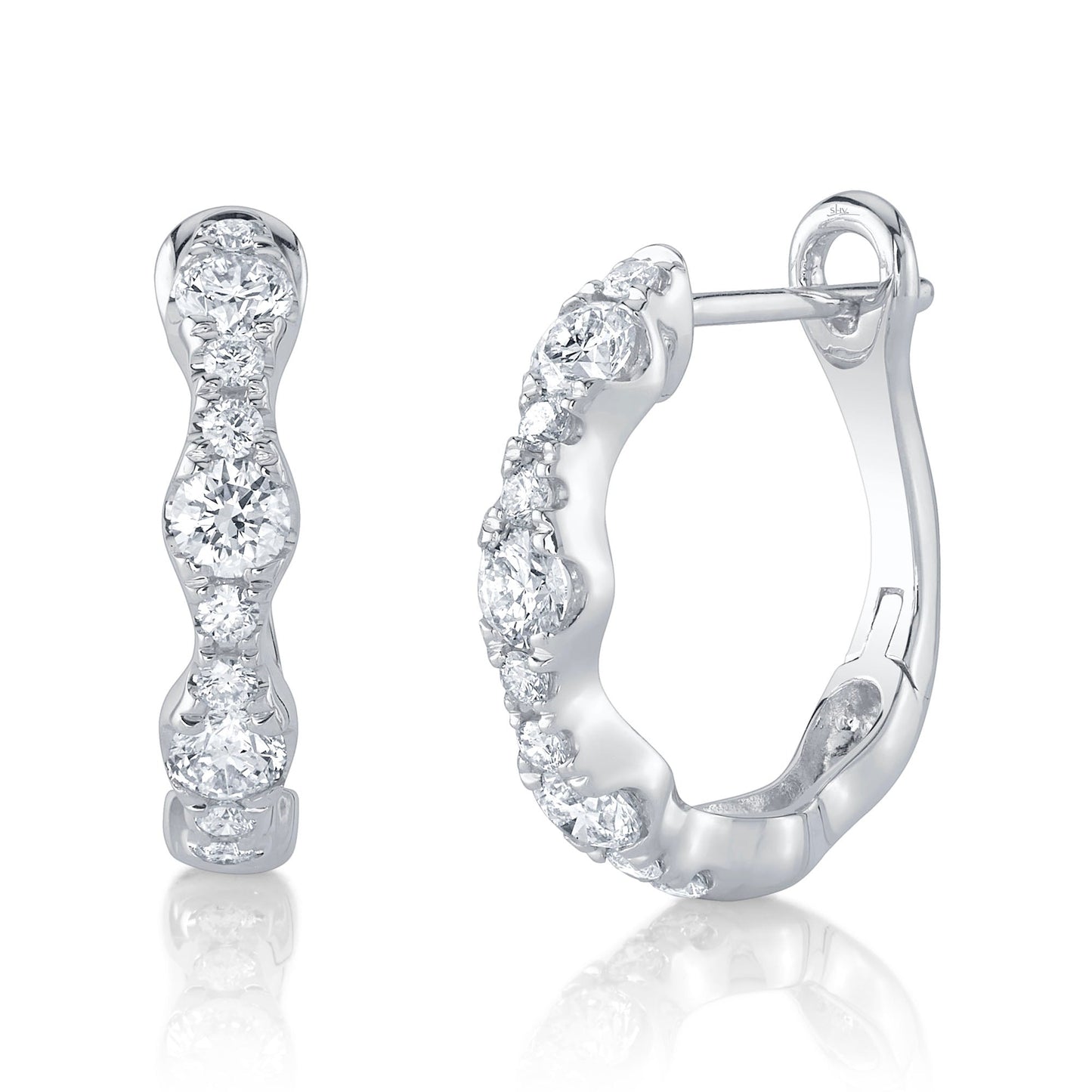 1.00CT 14K W/G DIAMOND HOOP EARRING