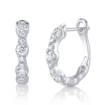 1.00CT 14K W/G DIAMOND HOOP EARRING