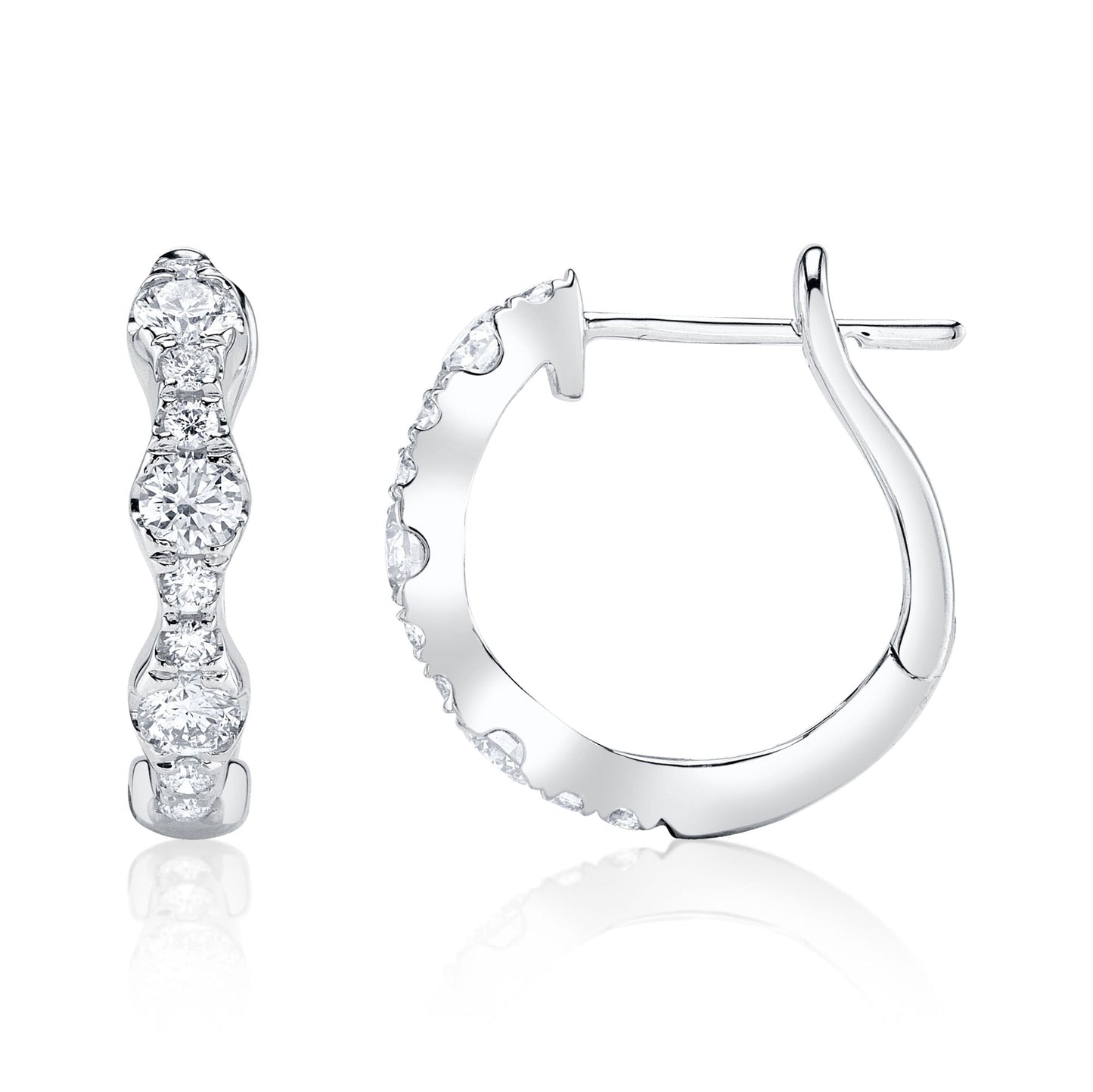 1.00CT 14K W/G DIAMOND HOOP EARRING