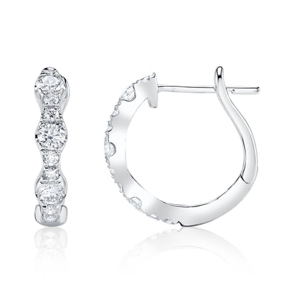 1.00CT 14K W/G DIAMOND HOOP EARRING