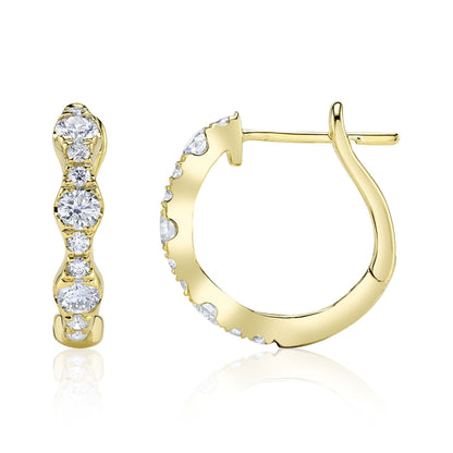 1.00CT 14K Y/G DIAMOND HOOP EARRING