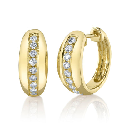 0.39CT 14K Y/G DIAMOND HOOP EARRING