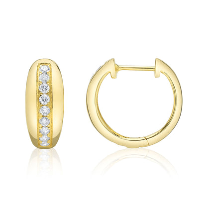 0.39CT 14K Y/G DIAMOND HOOP EARRING