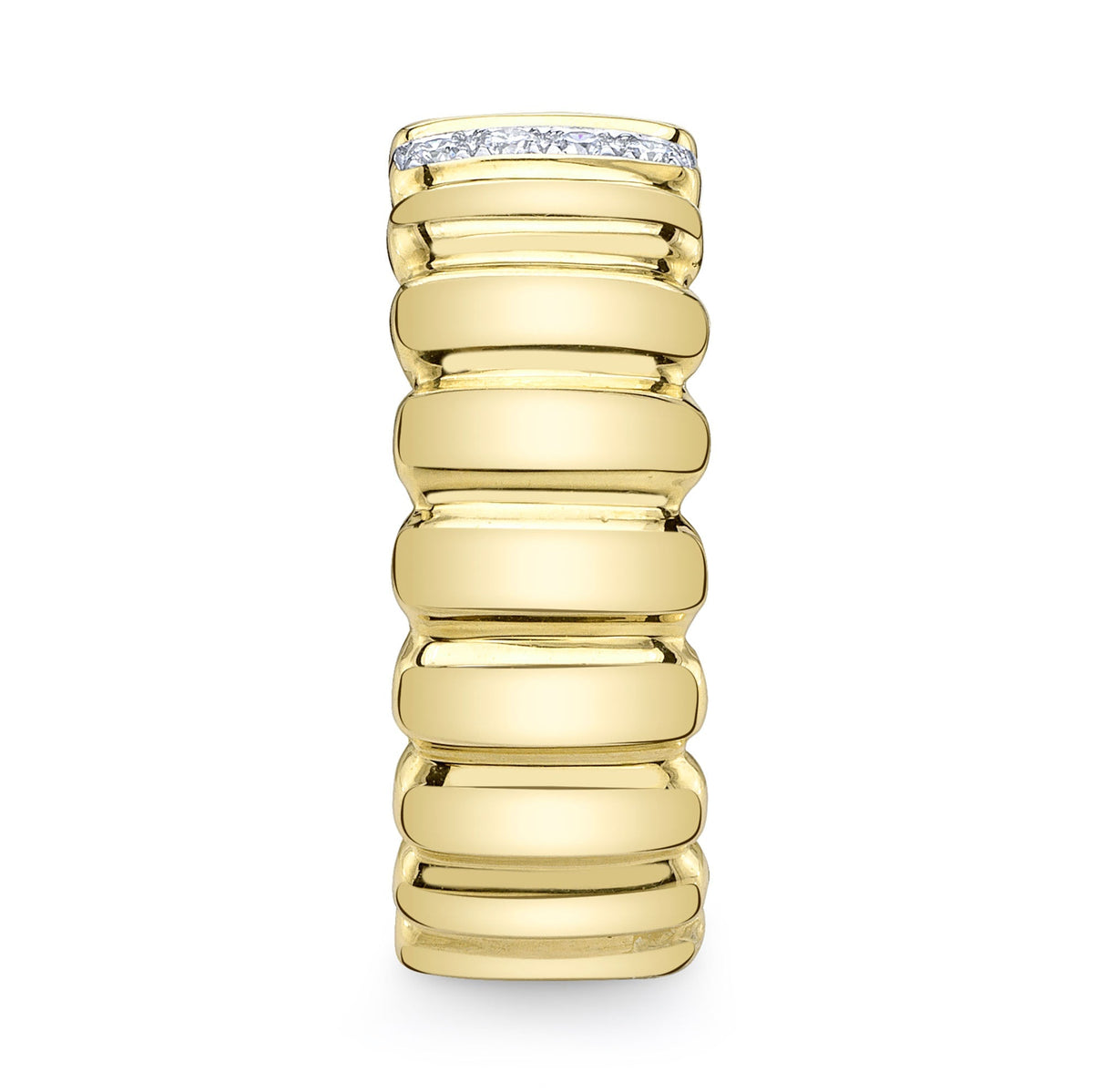 0.07CT 14K Y/G DIAMOND RIBBED RING