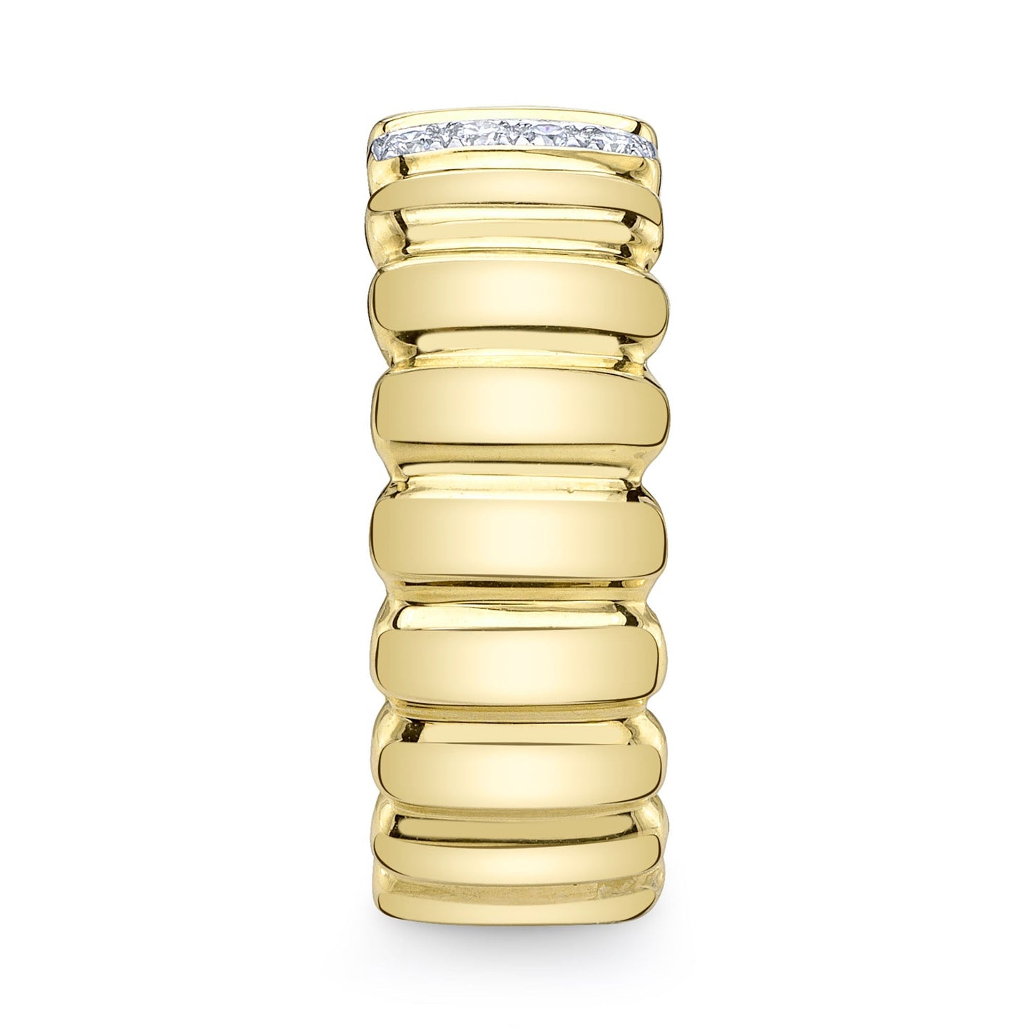 0.07CT 14K Y/G DIAMOND RIBBED RING