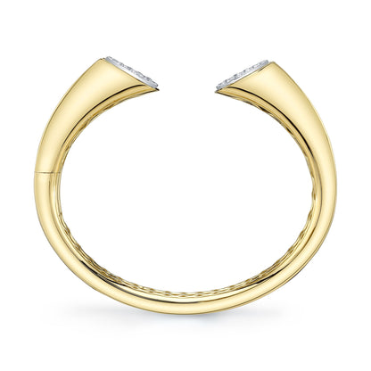 0.88CT 14K2T Y/W DIAMOND PAVE BANGLE