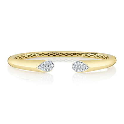 0.54CT 14K2T Y/W DIAMOND PAVE BANGLE