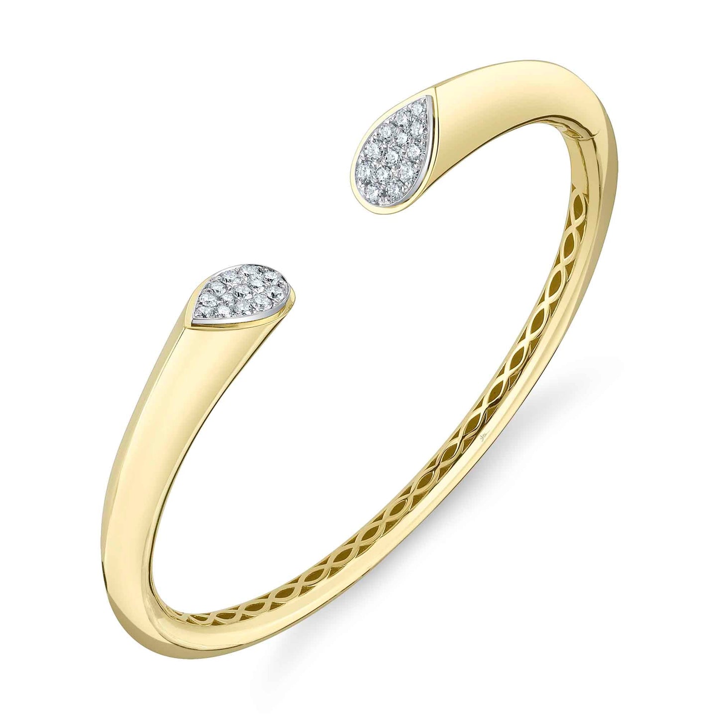 0.54CT 14K2T Y/W DIAMOND PAVE BANGLE