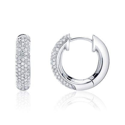 0.40CT 14K W/G DIAMOND PAVE HOOP EARRING