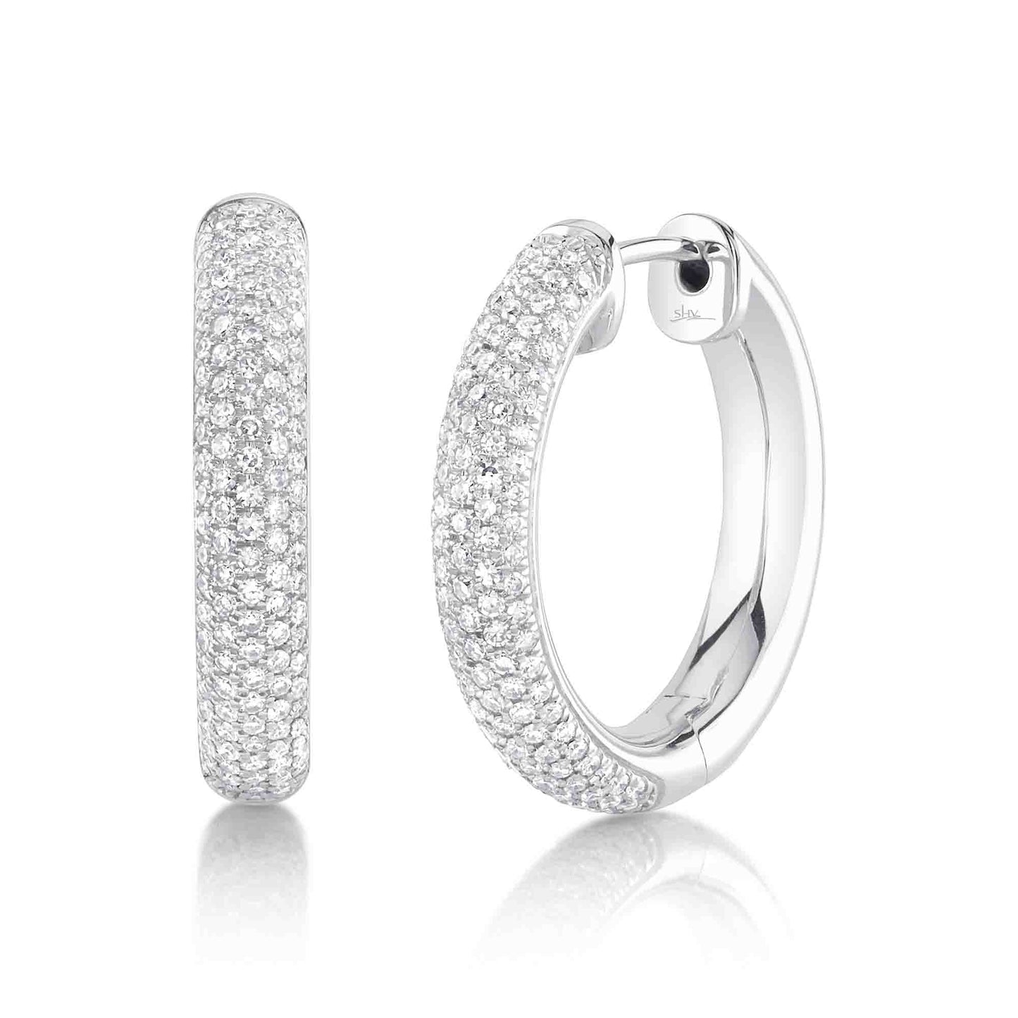 0.40CT 14K W/G DIAMOND PAVE HOOP EARRING
