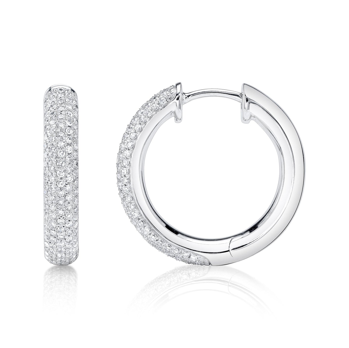 0.40CT 14K W/G DIAMOND PAVE HOOP EARRING