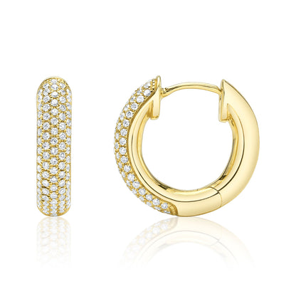 0.40CT 14K Y/G DIAMOND PAVE HOOP EARRING
