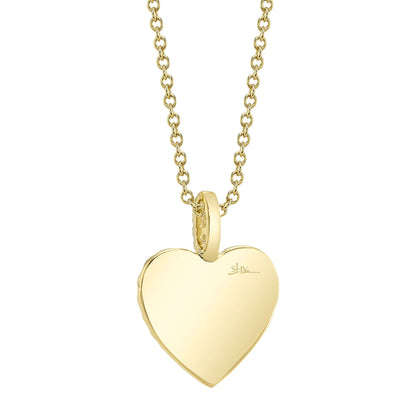 0.01CT 14K Y/G DIAMOND RIBBED HEART NECKLACE