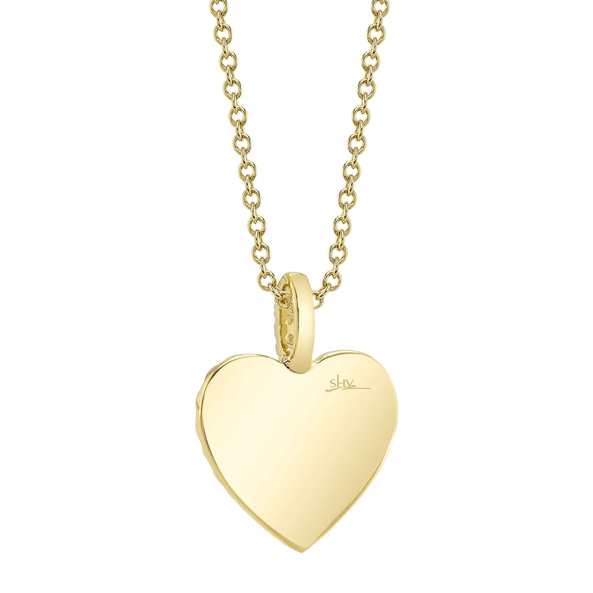 0.01CT 14K Y/G DIAMOND RIBBED HEART NECKLACE