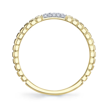 0.08CT 14K Y/G DIAMOND RIBBED BAND
