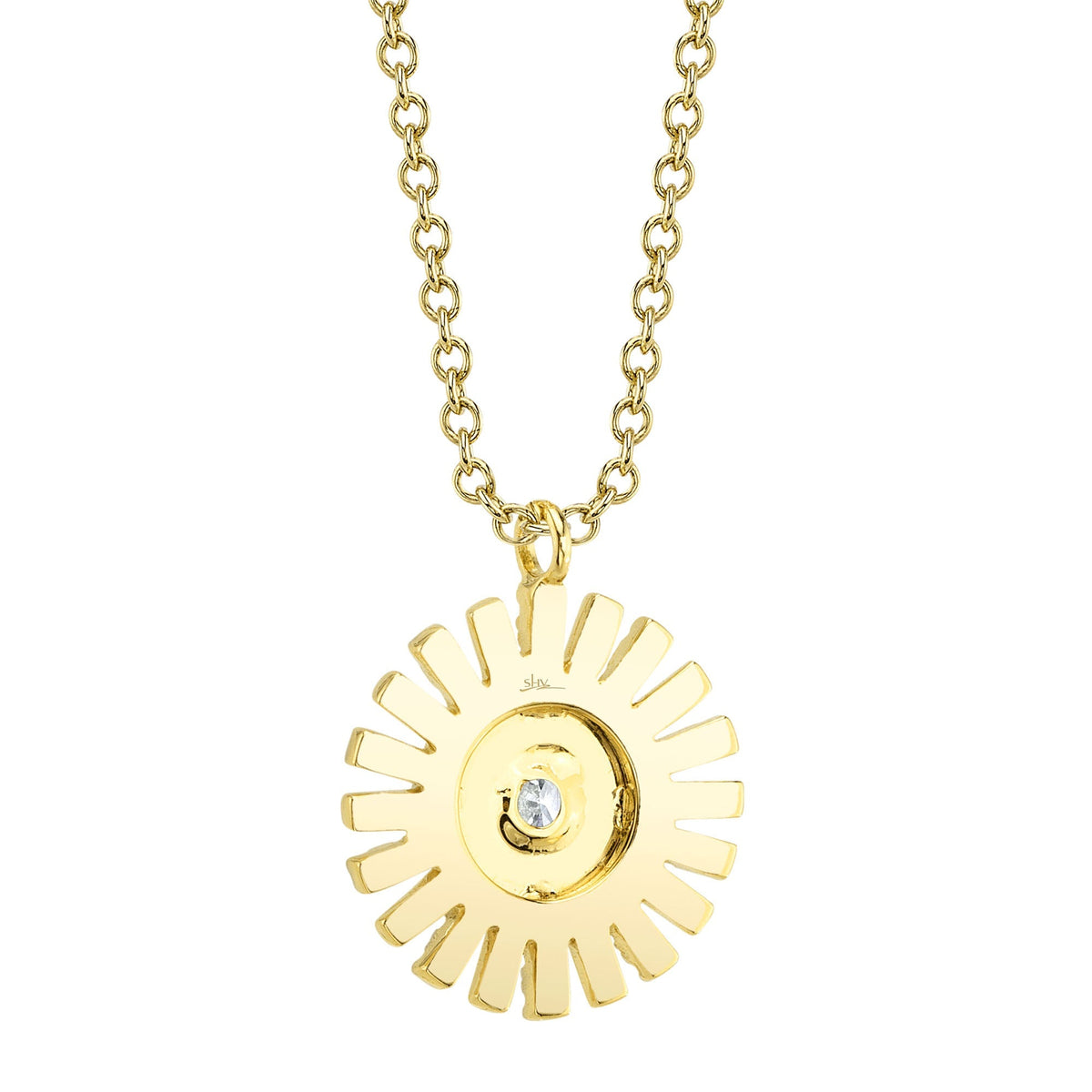 0.11CT 14K Y/G DIAMOND BEZEL RIBBED NECKLACE