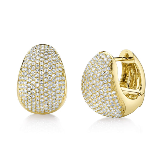 0.95CT 14K Y/G DIAMOND PAVE HUGGIE EARRING