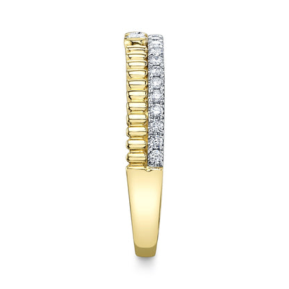 0.23CT 14K Y/G DIAMOND RIBBED RING