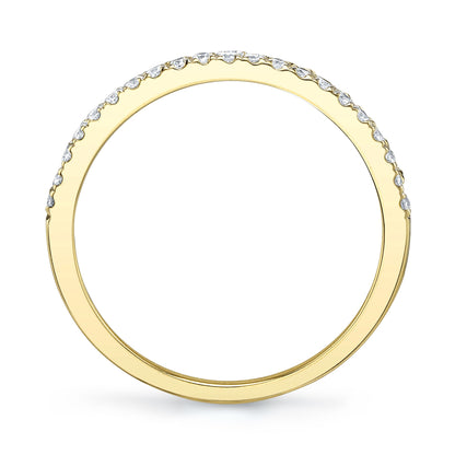0.23CT 14K Y/G DIAMOND RIBBED RING