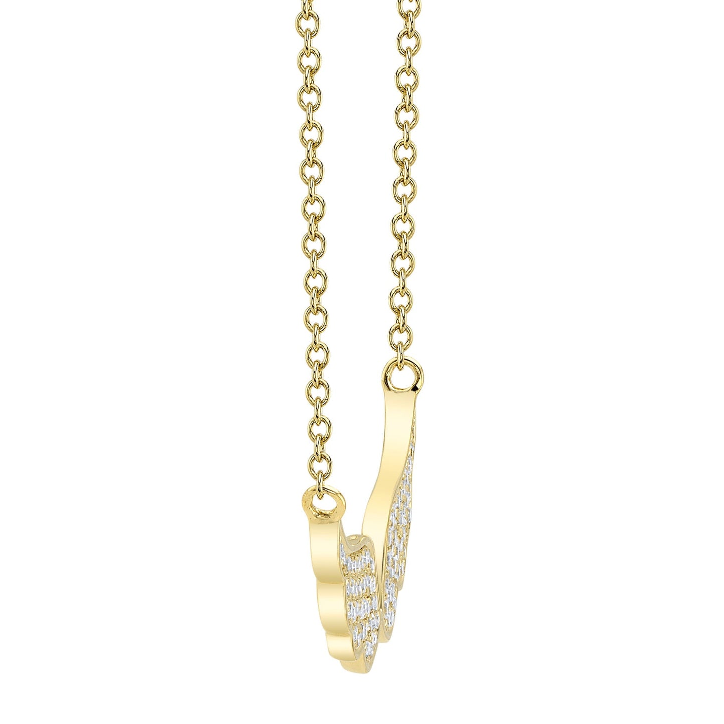 0.18CT 14K Y/G DIAMOND ANGEL WINGS NECKLACE