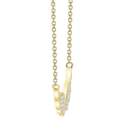 0.18CT 14K Y/G DIAMOND ANGEL WINGS NECKLACE