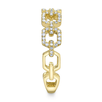 0.22CT 14K Y/G DIAMOND LINK RING