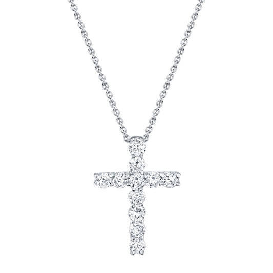 0.32CT 14K W/G DIAMOND CROSS NECKLACE