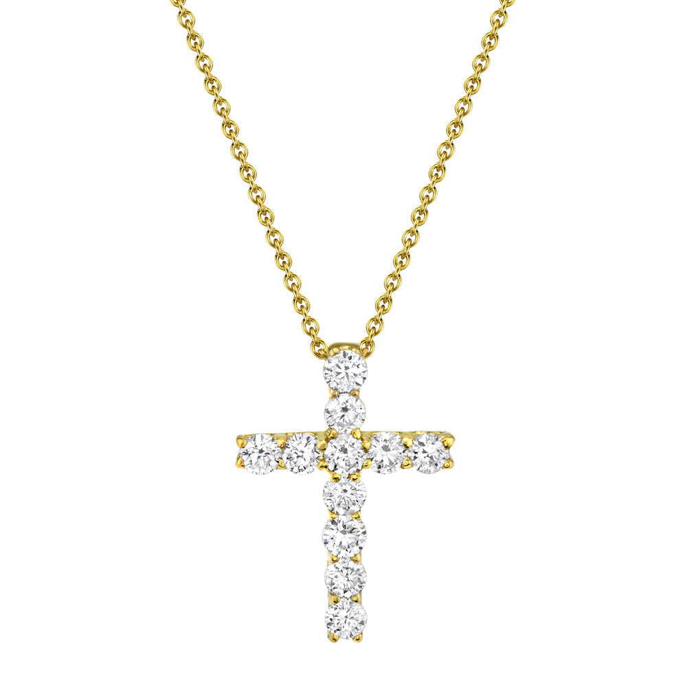 0.32CT 14K Y/G DIAMOND CROSS NECKLACE