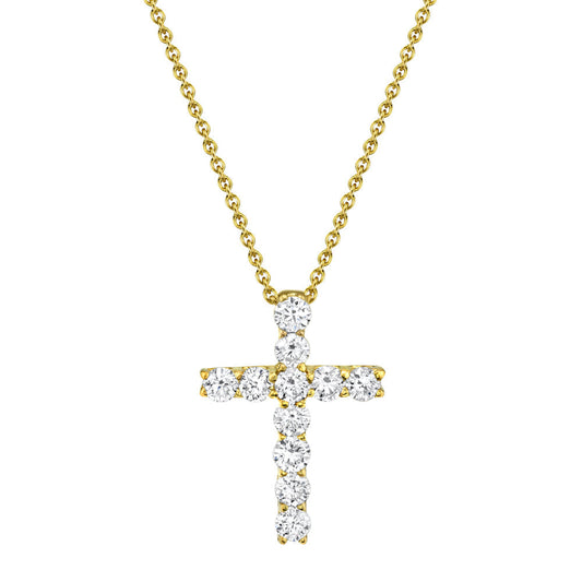 0.32CT 14K Y/G DIAMOND CROSS NECKLACE