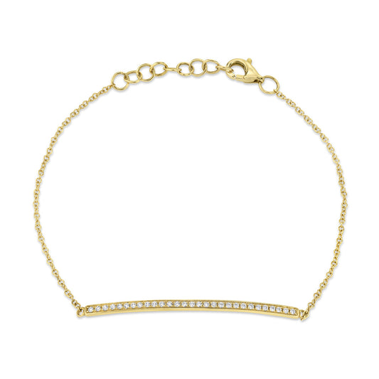 0.17CT 14K Y/G DIAMOND BAR BRACELET
