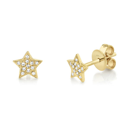 0.07CT 14K Y/G DIAMOND STAR STUD EARRING