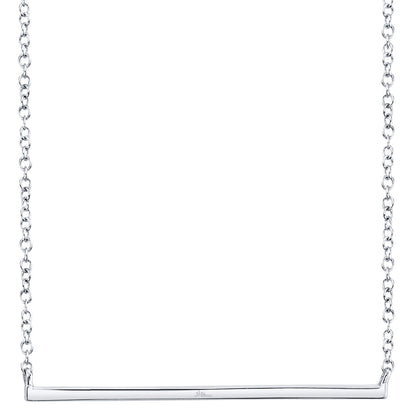 0.08CT 14K W/G DIAMOND BAR NECKLACE