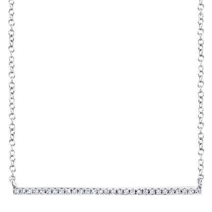 0.08CT 14K W/G DIAMOND BAR NECKLACE