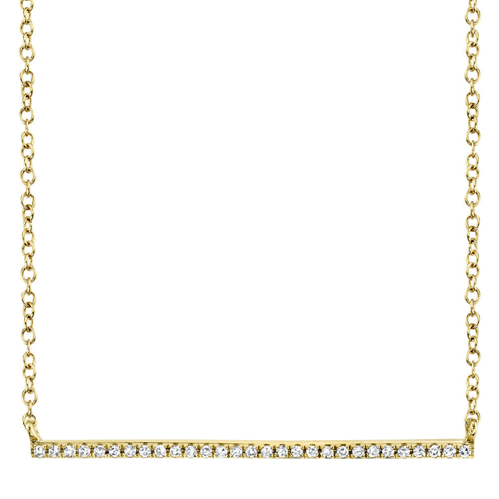 0.08CT 14K Y/G DIAMOND BAR NECKLACE