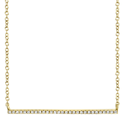 0.08CT 14K Y/G DIAMOND BAR NECKLACE