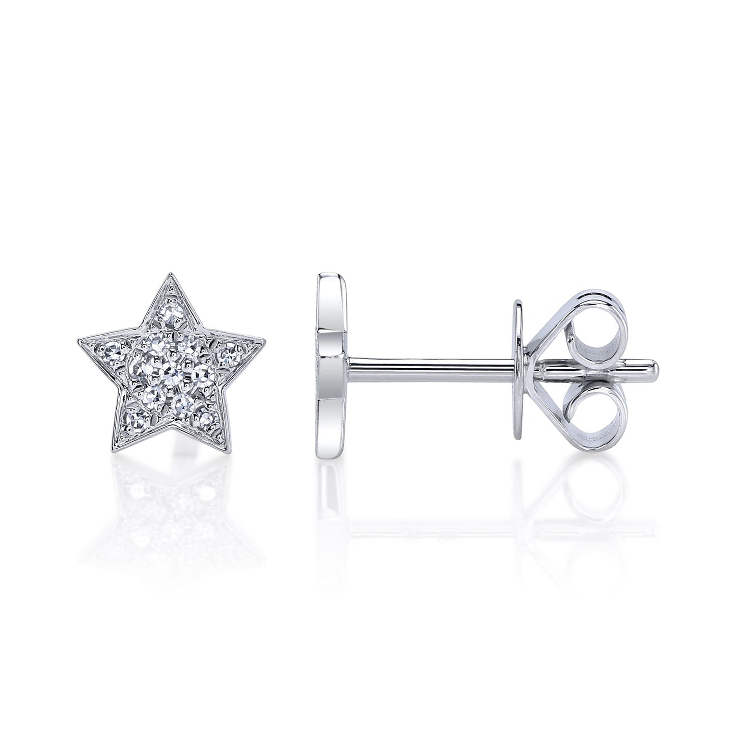 0.07CT 14K W/G DIAMOND STAR STUD EARRING