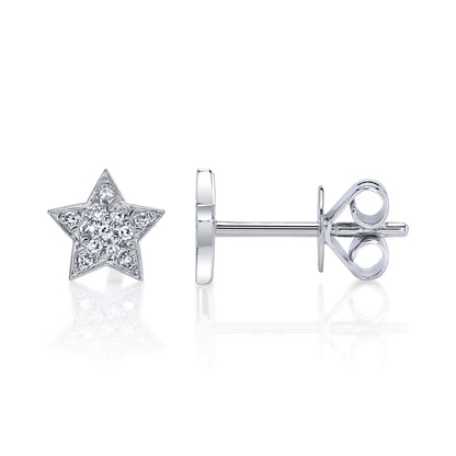 0.07CT 14K W/G DIAMOND STAR STUD EARRING
