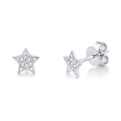 0.07CT 14K W/G DIAMOND STAR STUD EARRING