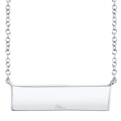 0.25CT 14K W/G DIAMOND PAVE BAR NECKLACE