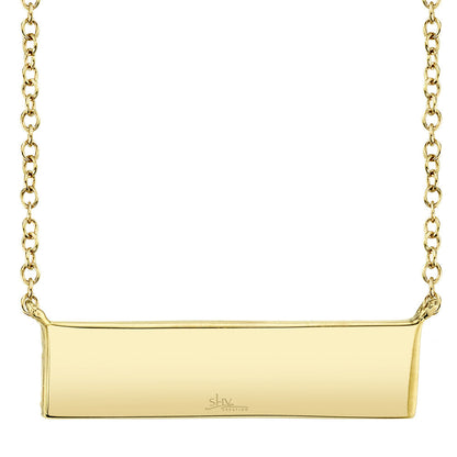 0.25CT 14K Y/G DIAMOND PAVE BAR NECKLACE
